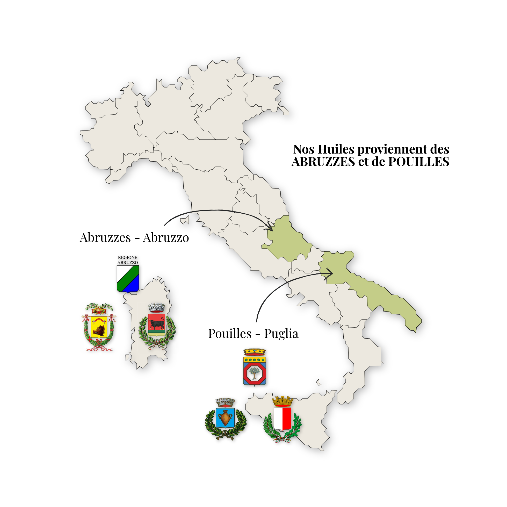 Carte de l'Italie pour Val'Olio